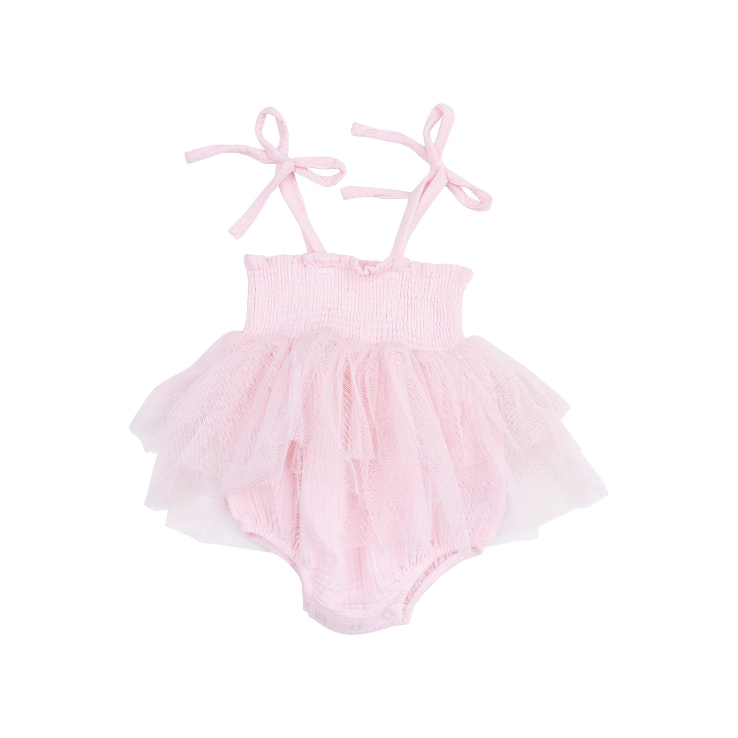 Angel Dear 1016-S25-SMB Solid Muslin Ballerina Ruffle Sunsuit