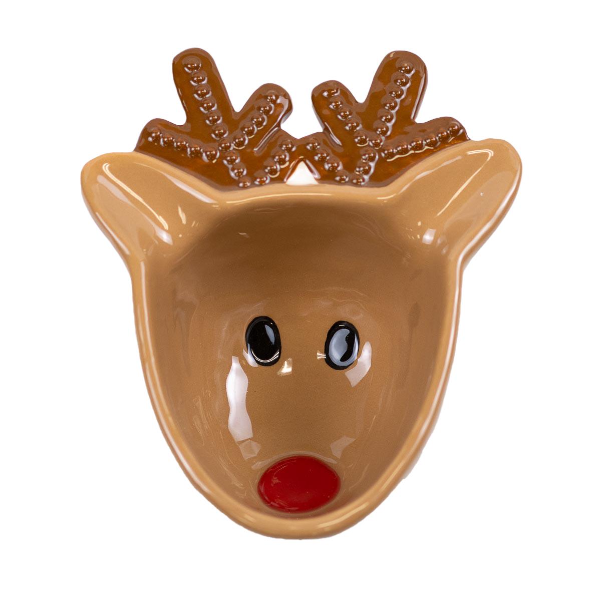 Royal Standard 136523090 Reindeer Tidbit Bowl - Tan/Brown