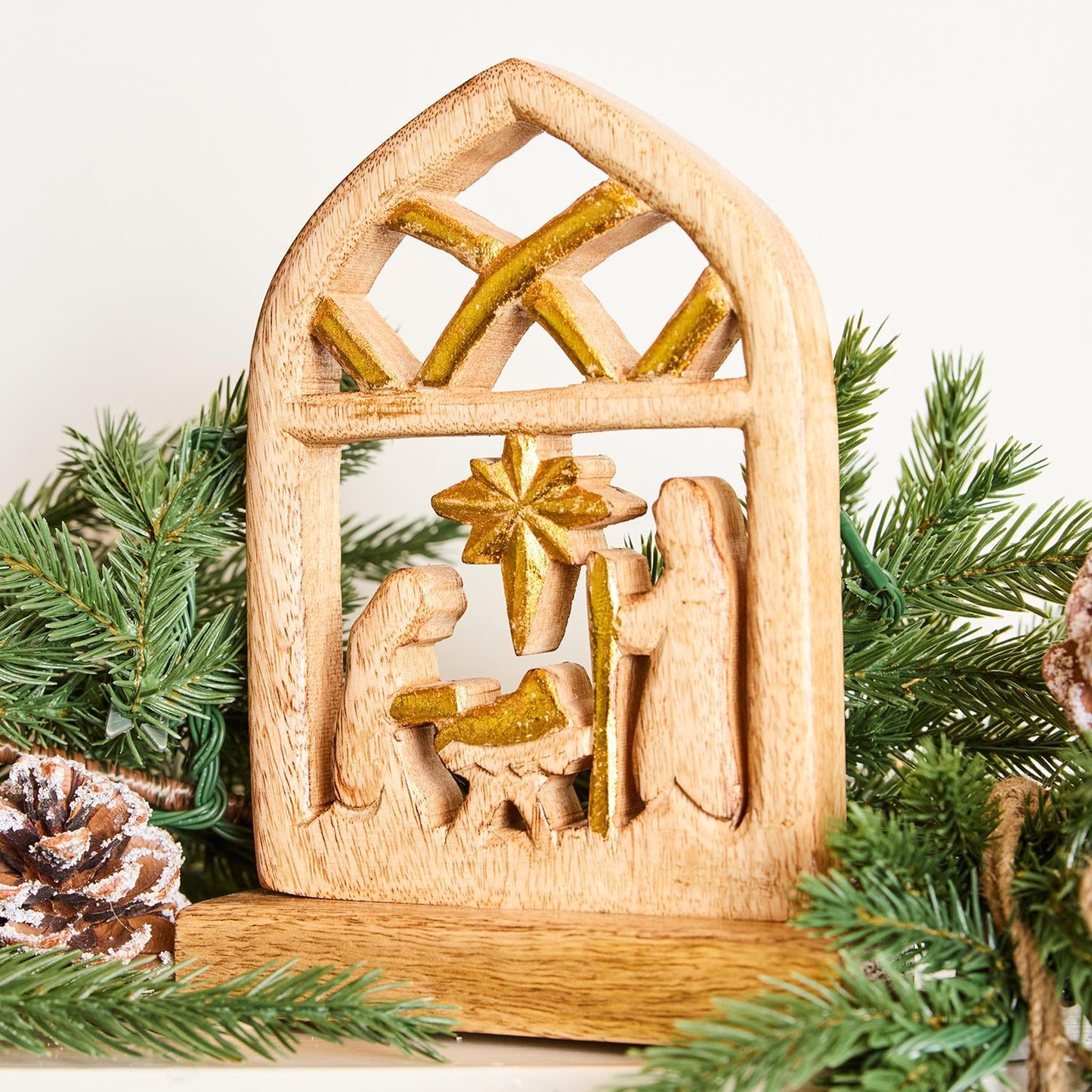 Mary Square 67321 Wood Nativity