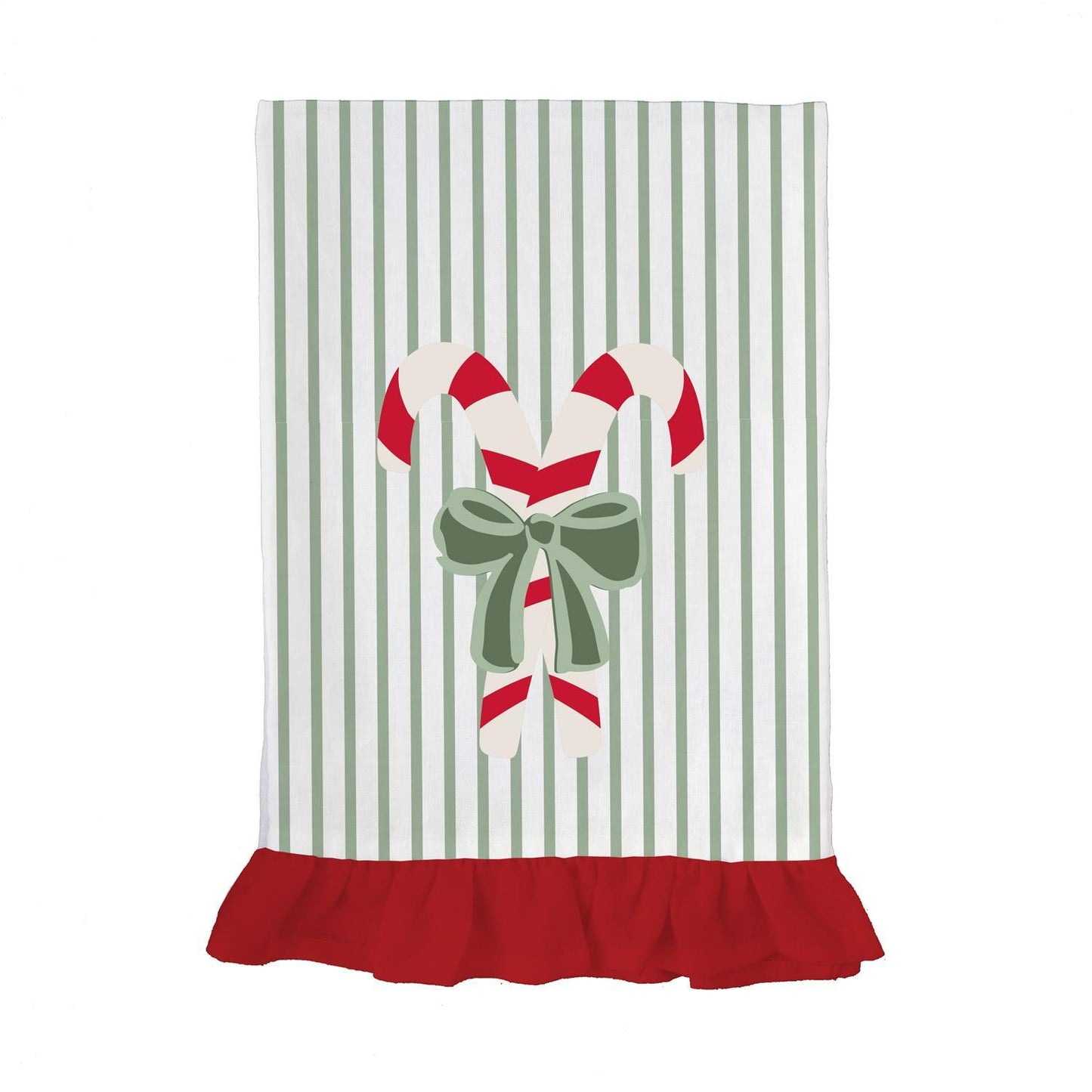 Mary Square 67337 Candy Cane Embroidered Tea Towel