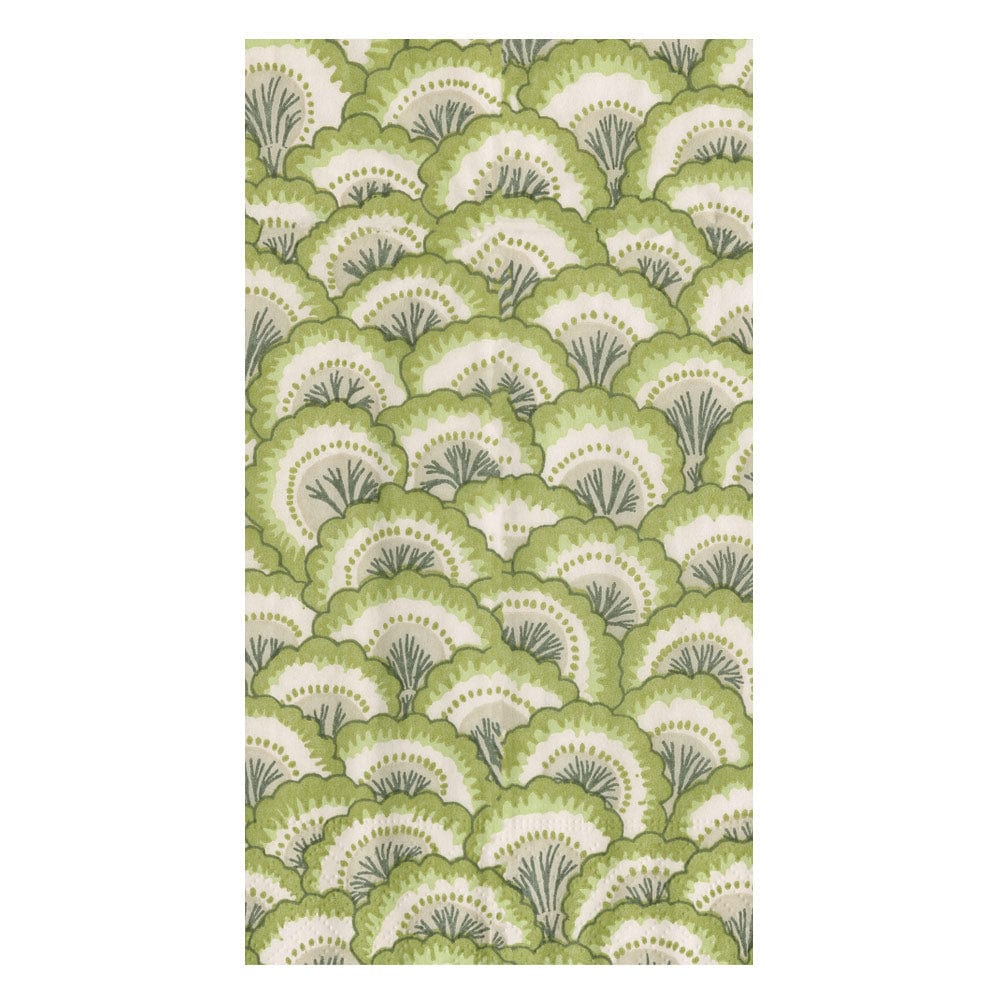 Caspari 17792 Pontchartraun Scallop Napkins - Green
