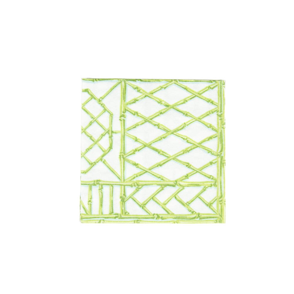 Caspari 17881 Bamboo Screen Moss Green Linen Napkins