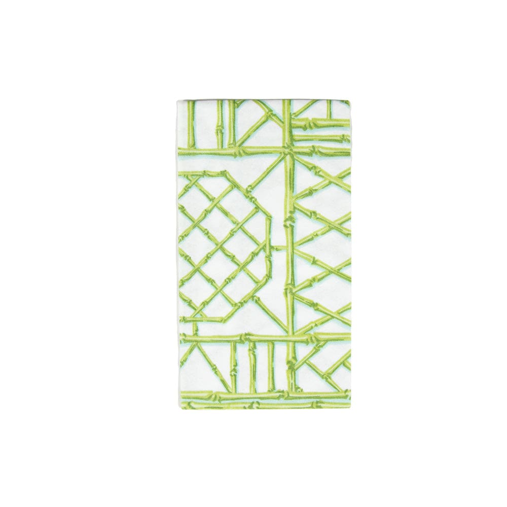 Caspari 17881 Bamboo Screen Moss Green Linen Napkins
