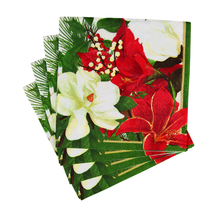 Caspari 18070 Christmas Garden Napkins