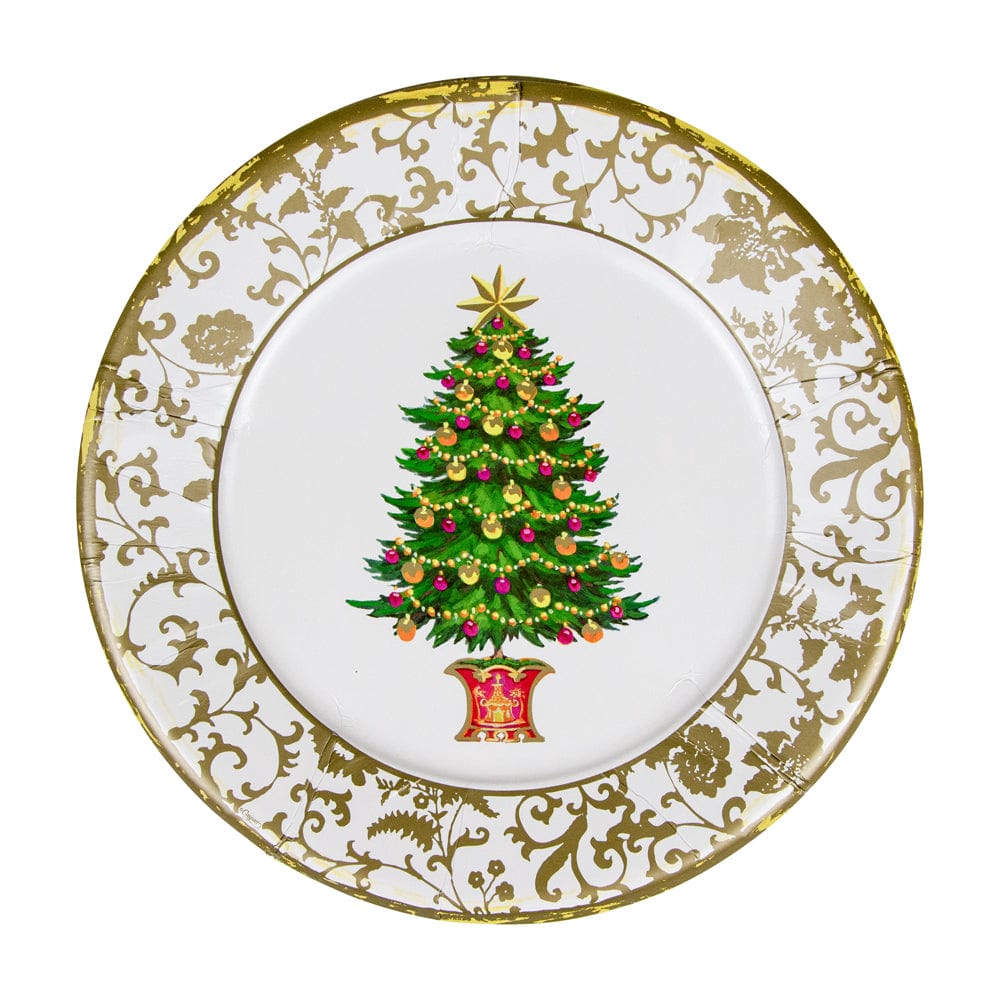 Caspari 18100DP Gilded Tree Dinner Plates