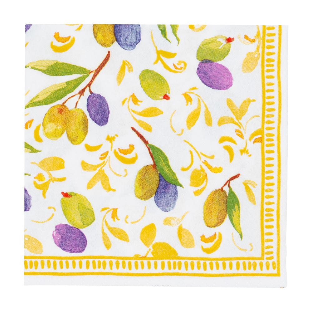 Caspari 18431C Mediterranean Dijon Cocktail Napkins