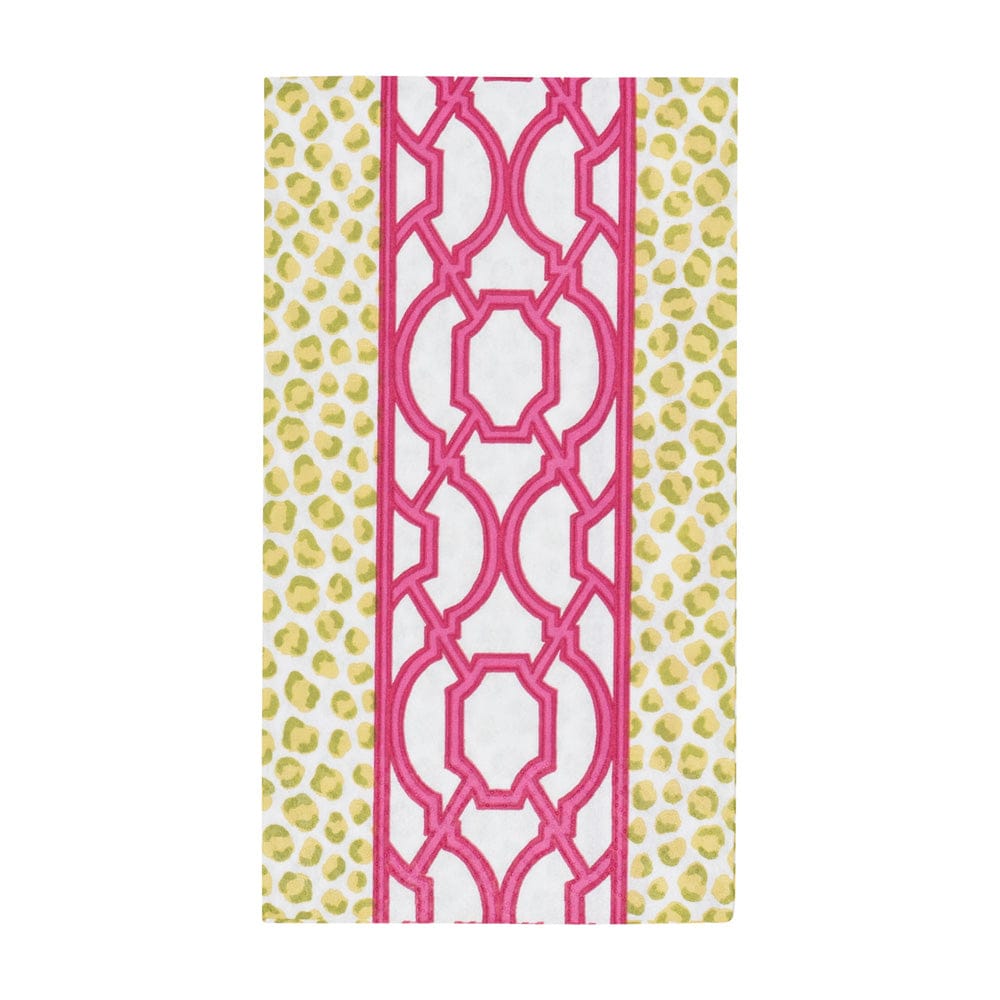 Caspari 18460 Knots and Spots Green/Fuchsia Napkins