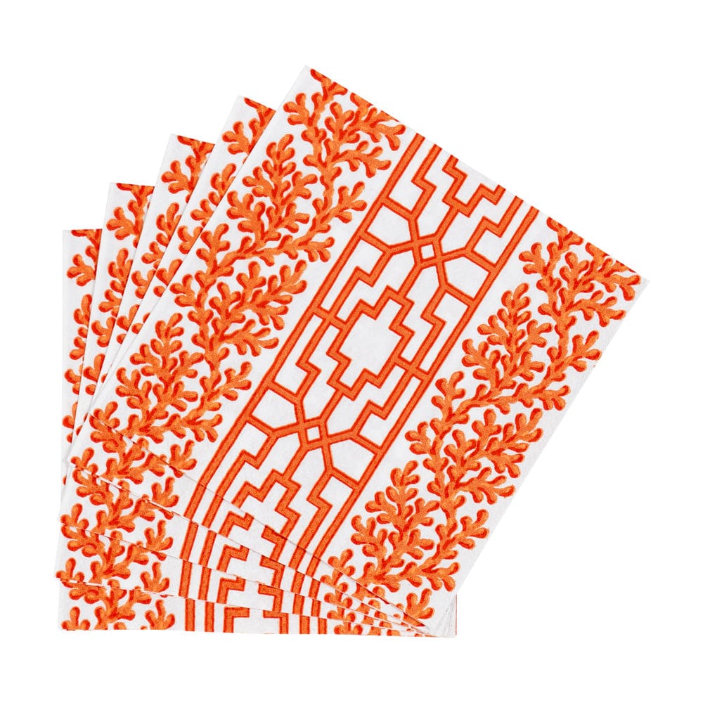 Caspari 18470 Coral and Trellis Napkins