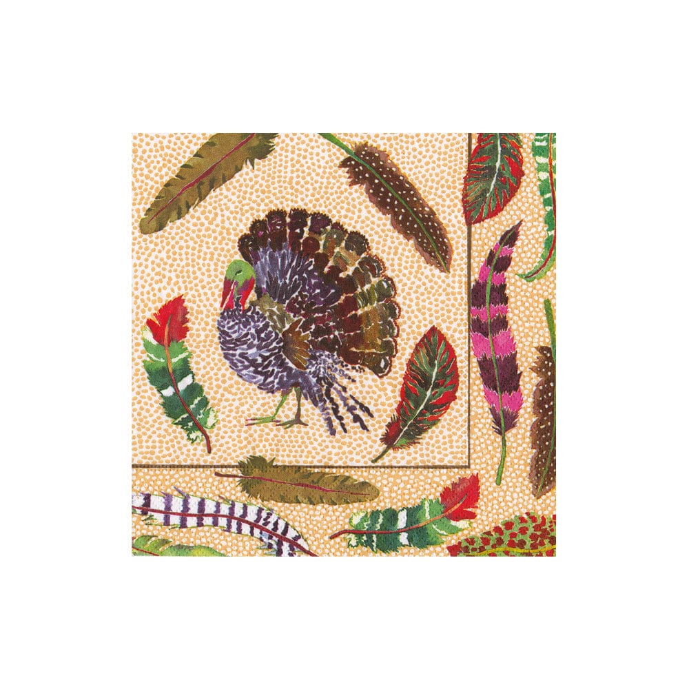 Caspari 18720 Plumage Napkins