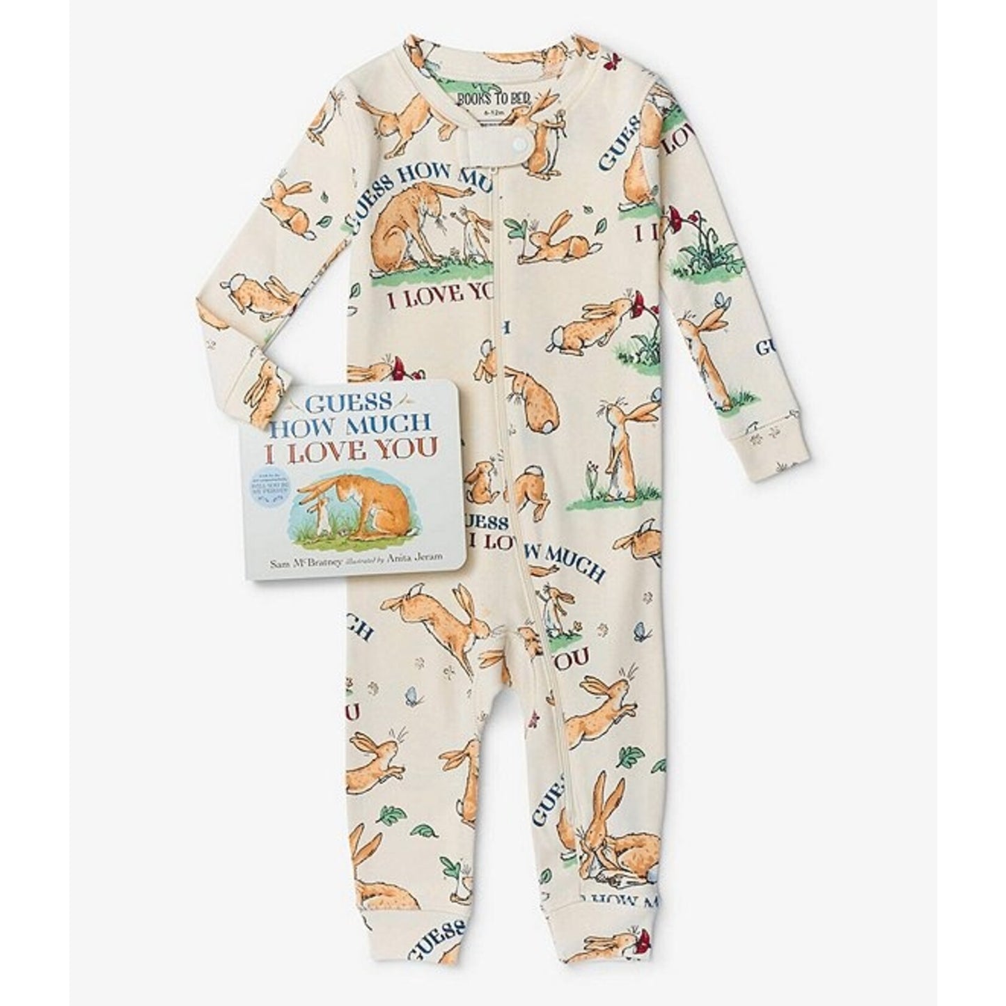 Hatley Books To Bed Guess How Much I Love You Book and Coverall Set - 6M-12M