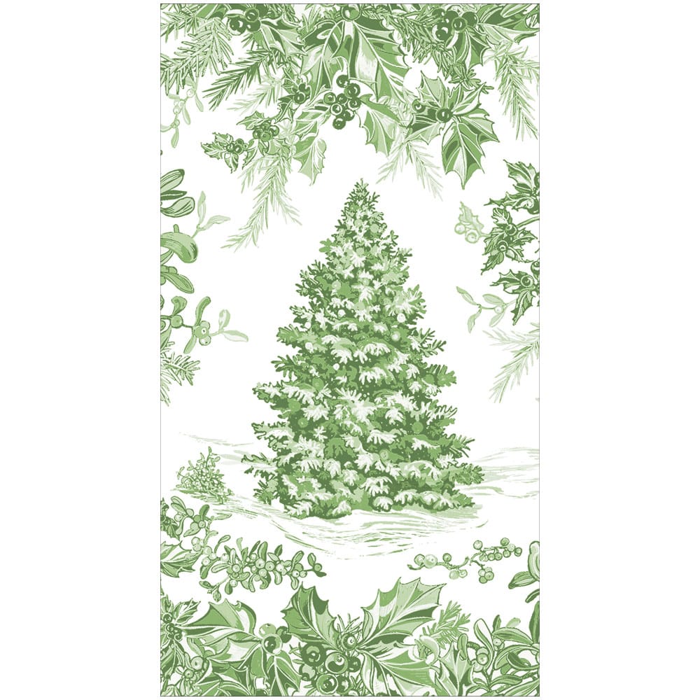 Caspari 19230 Christmas Tree Napkins - Sage