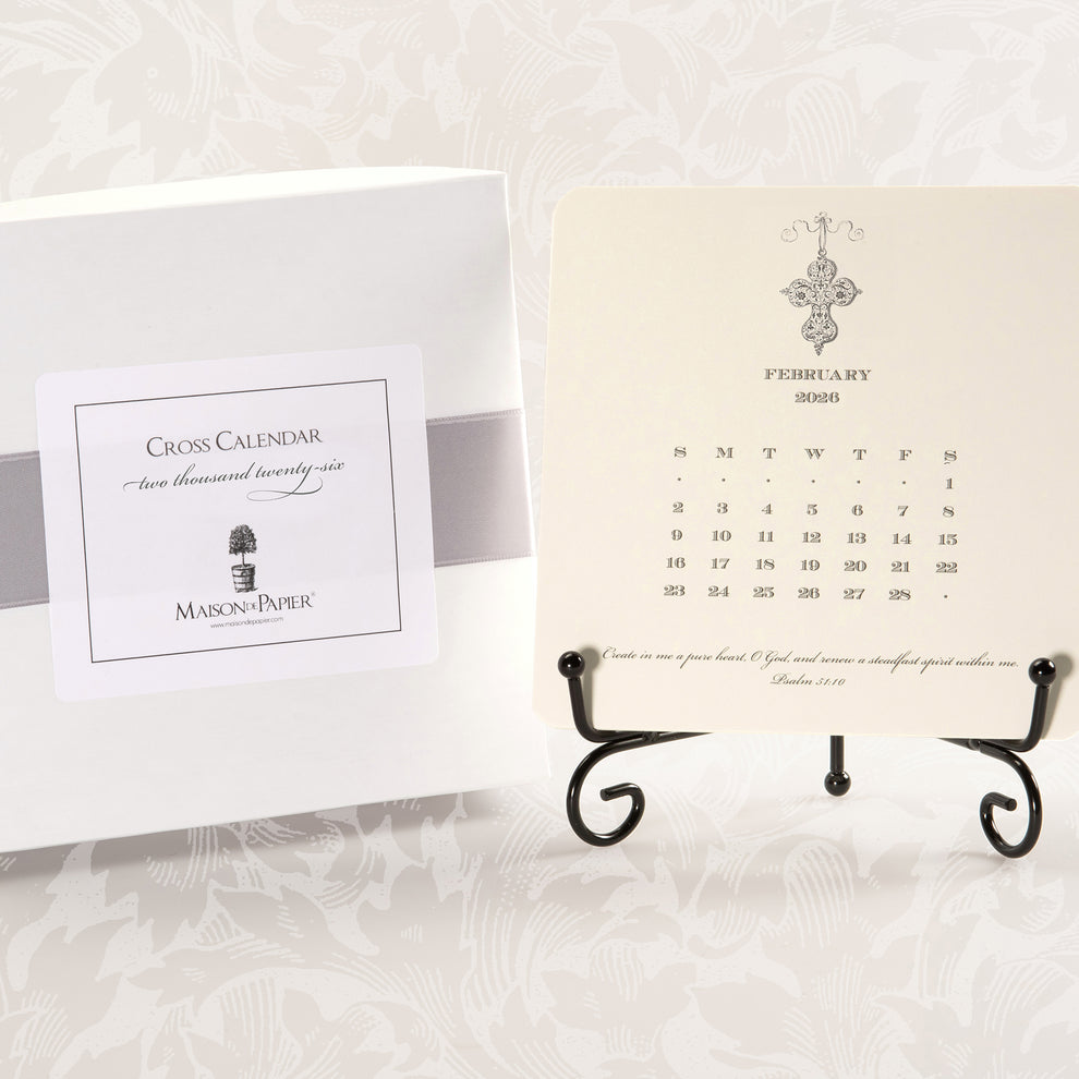 Maison de Papier CAL000020 2026 Cross Calendar with Easel
