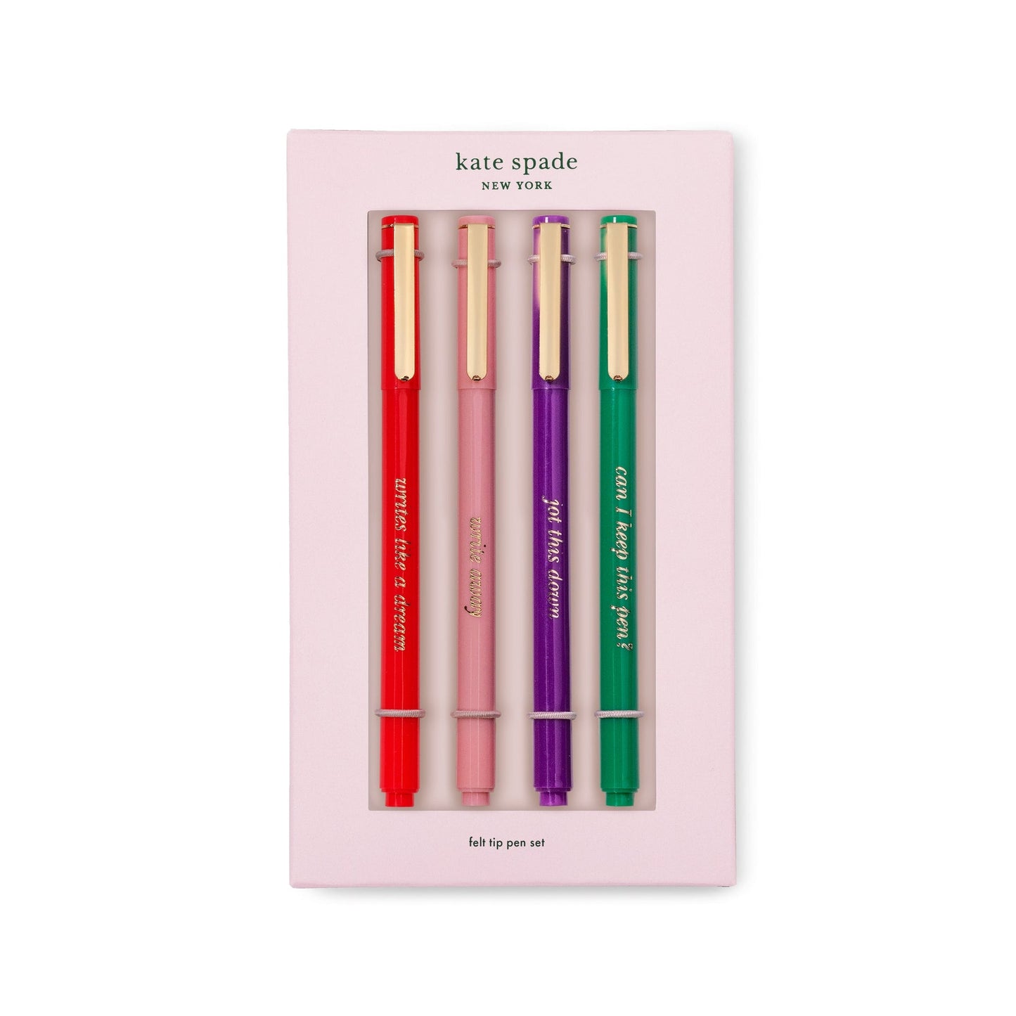 Kate Spade 225230 Write Away Felt Tip Pen Set - Set of 4