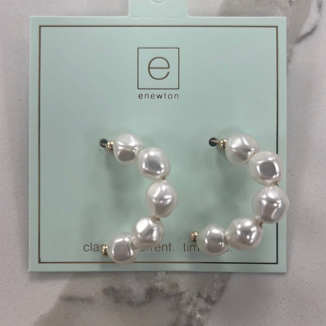 enewton EBE1PHADPE Beaded 1" Post Hoop - Admire Pearl