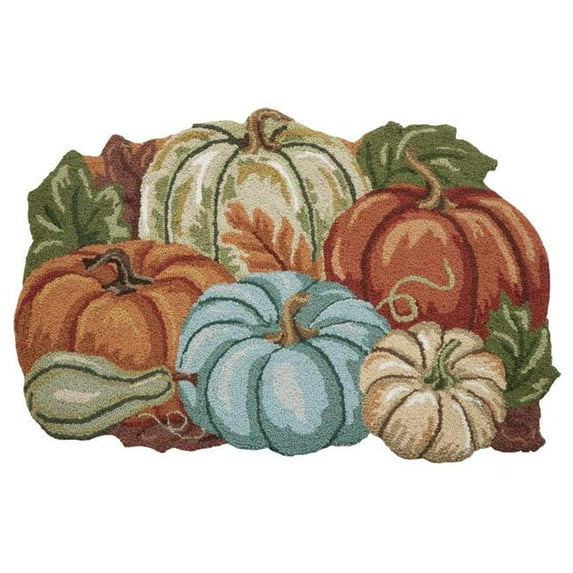 Peking Handicraft 31SJM1121 Pumpkins Field Hook Rug