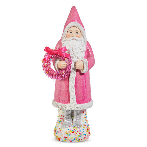 Raz Imports 4511377 Sprinkle Pink Santa - 11.75"
