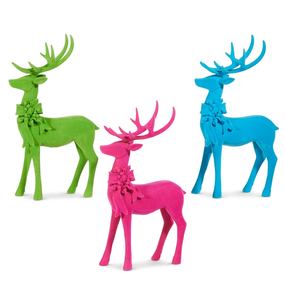 Raz Imports 4512253 Flocked Deer - 14"