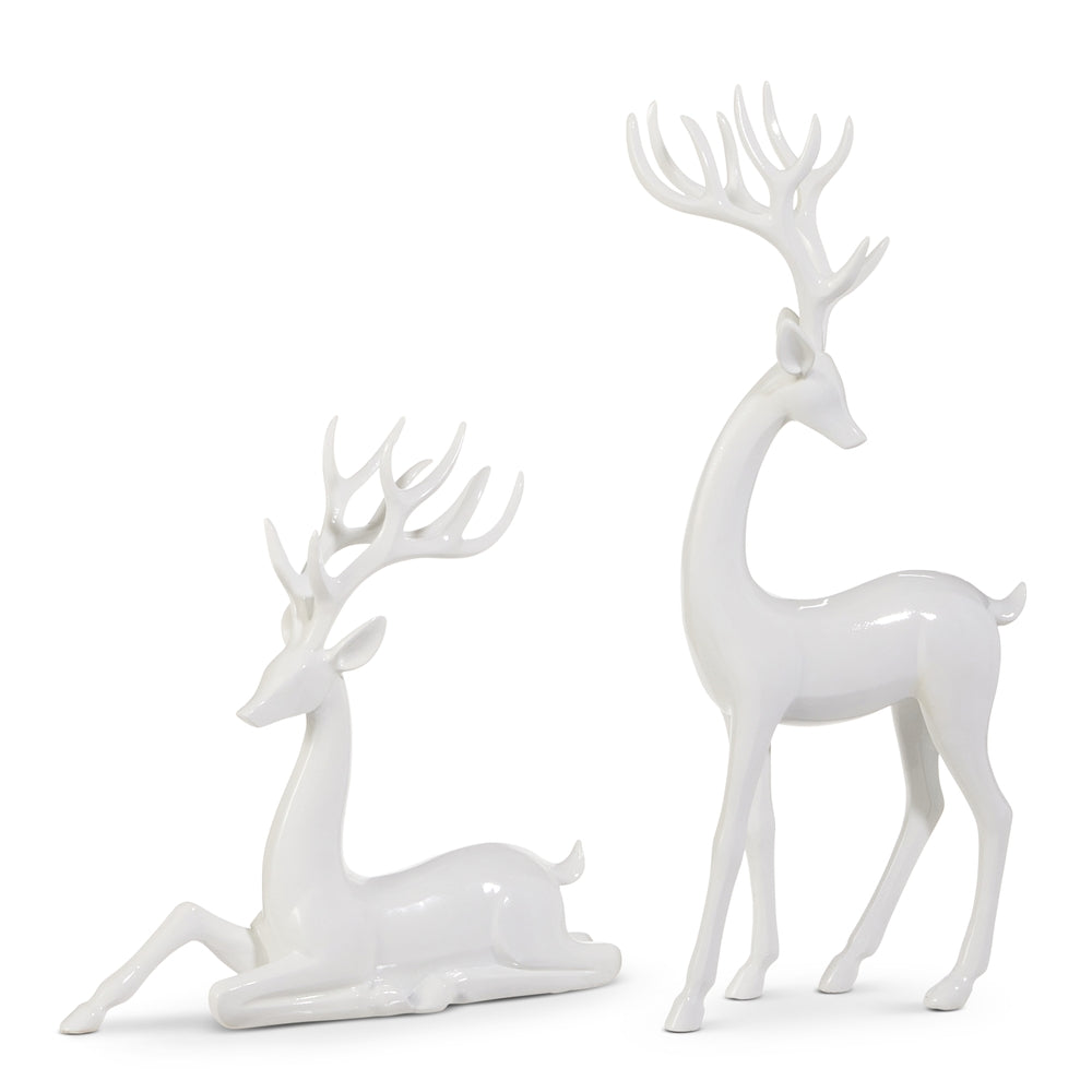 Raz Imports 4530507 White Deer - 2 Assorted - 14.5"