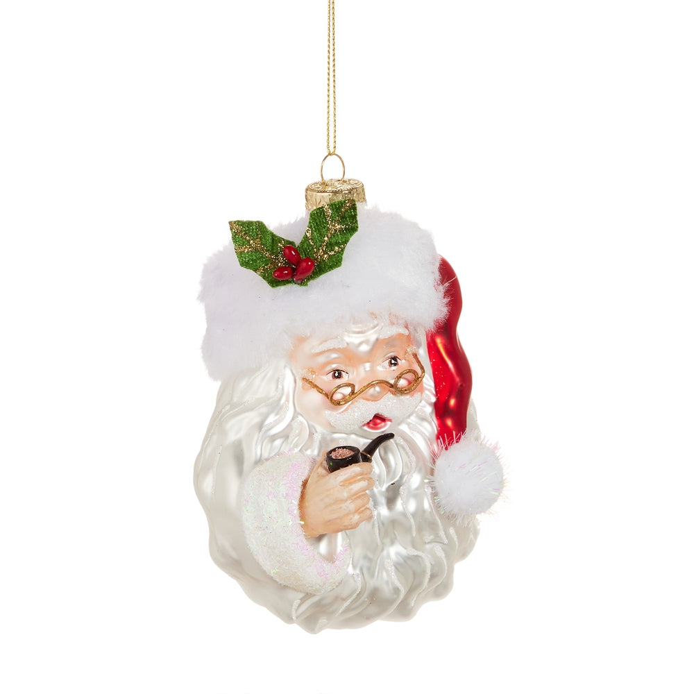 RAZ 4552890 Santa With Pipe Ornament