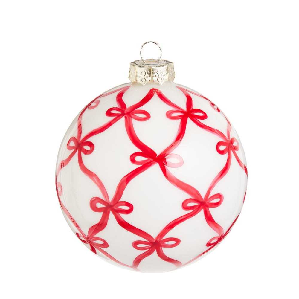 RAZ Imports 4625063 4" Red Bow Trellis Ornament