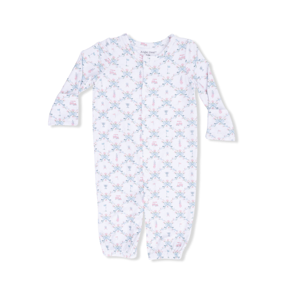 Angel Dear 539-S26-GTP1 Golf Trellis Convertible Gown - Pink 0-3M