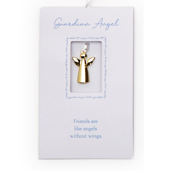 Two's Company Gold Guardian Angel Charm on Gift Card