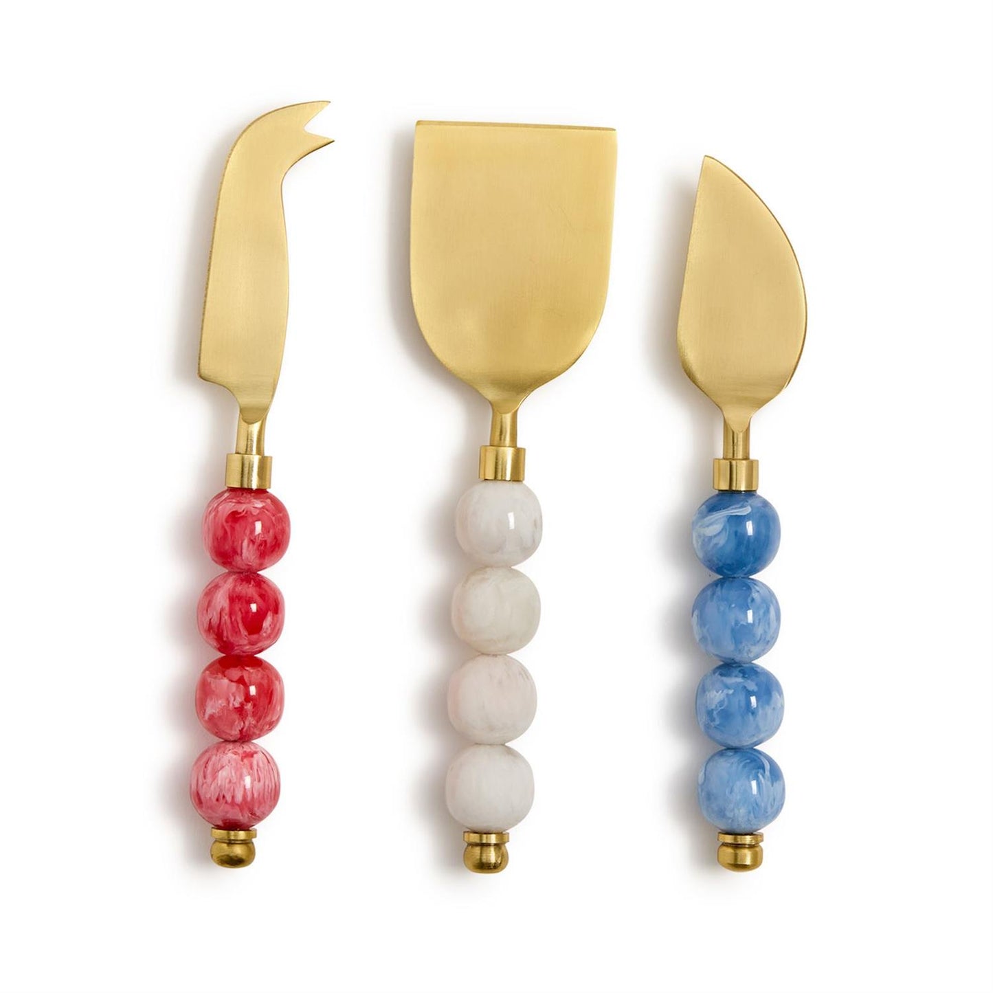 Two's Company 55693 Red, White and Blue Cheese Knives in Gift Box - Set of 3