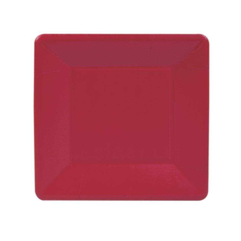 Caspari 6014 Grosgrain Border Red Plates