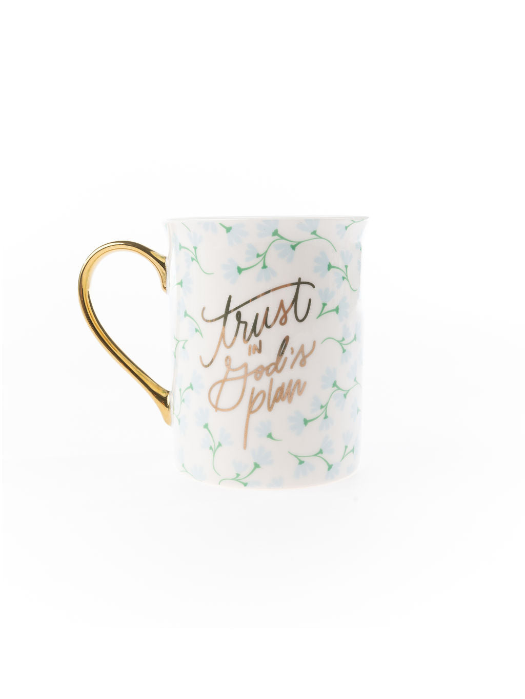 Mary Square 61507 Gold Handle Mug -Trust In God's Plan