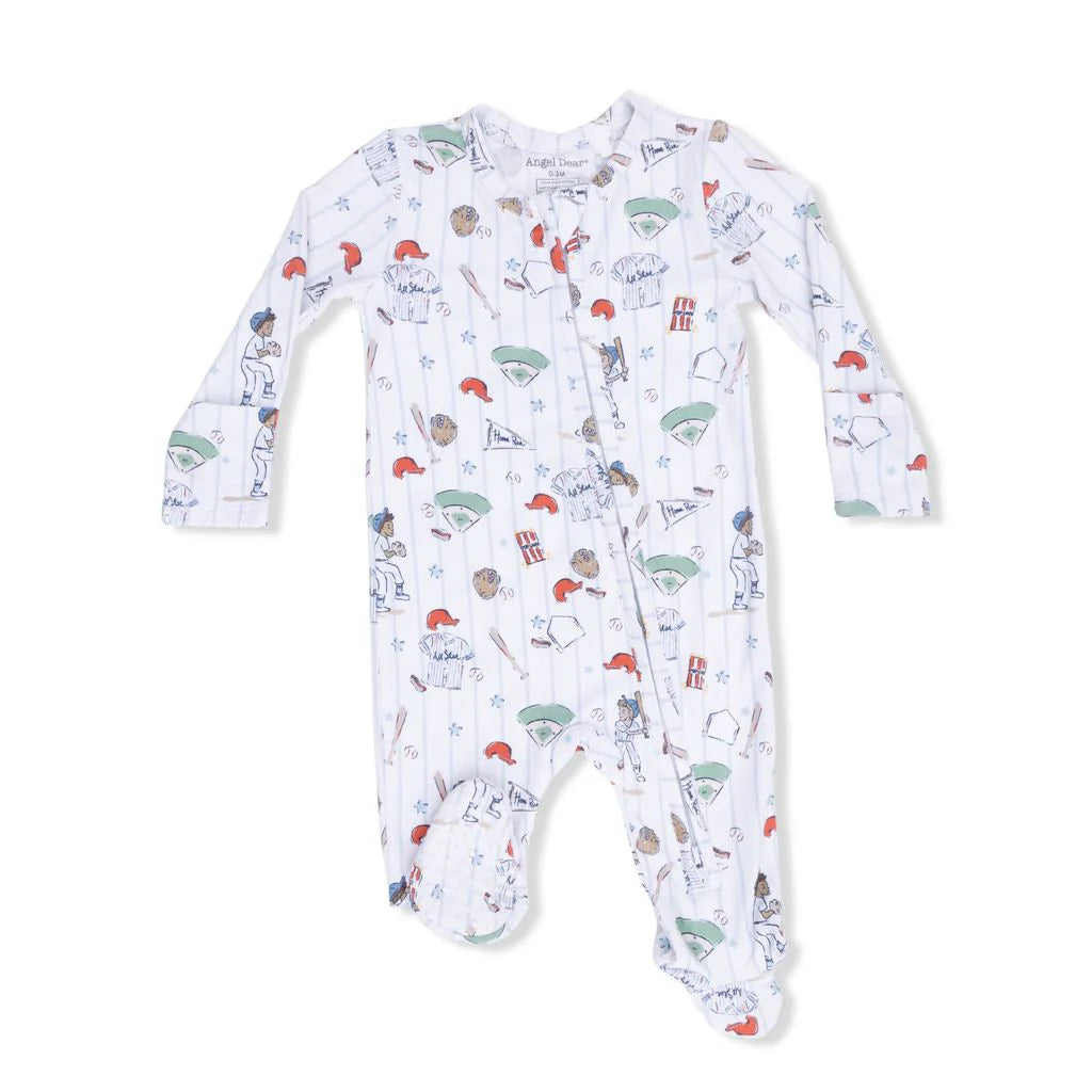 Angel Dear 651-S26-HRB Home Run Baseball 2 Way Zipper Footie