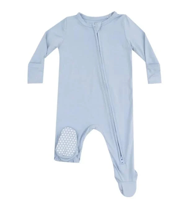 Angel Dear 651-S26-SBF Solid Blue Fog 2 Way Zipper Footie