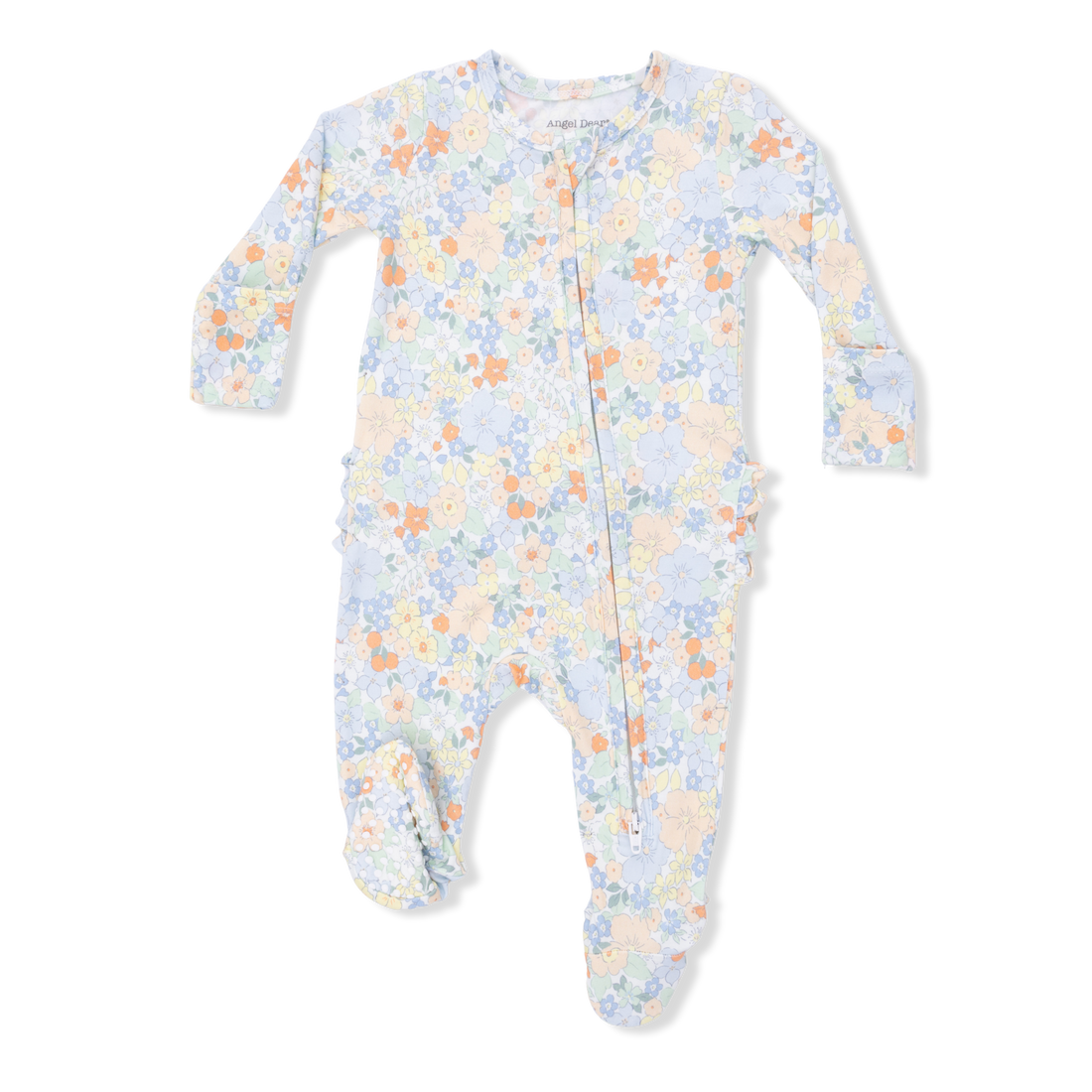 Angel Dear 653-S26-GAF Georgia Floral 2 Way Ruffle Back Zipper Footie
