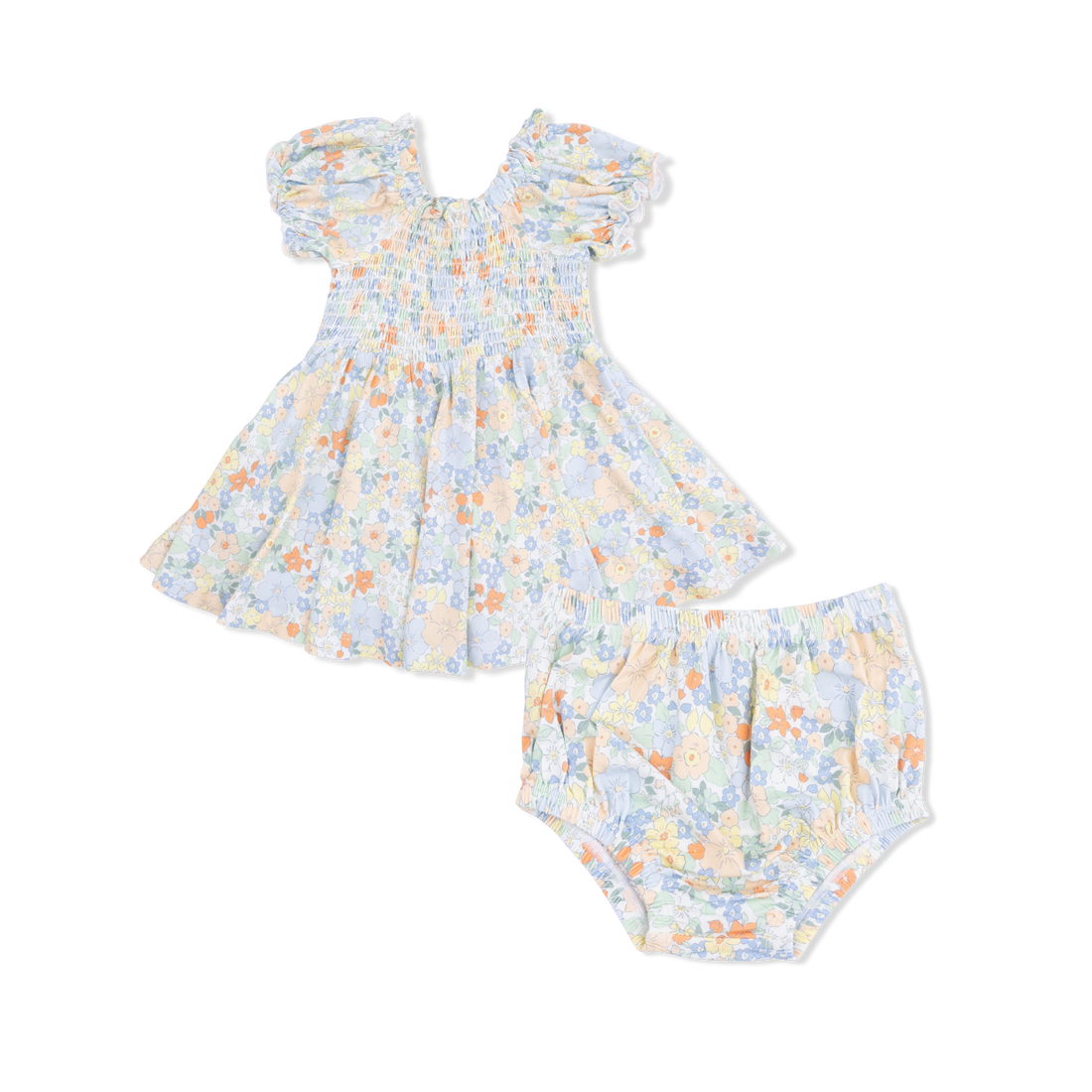 Angel Dear 688-S26-GAF Georgia Floral Smocked Twirly Dress and Bloomer