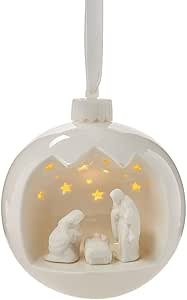 Two's Company 82665 Nativity Scene Light-Up Keepsake Ornament w/Stand in Gift Box