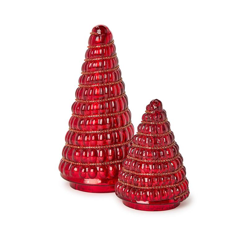 Two's Company 82729 Jeweled Red Mercury Glass Finish Holiday Tree