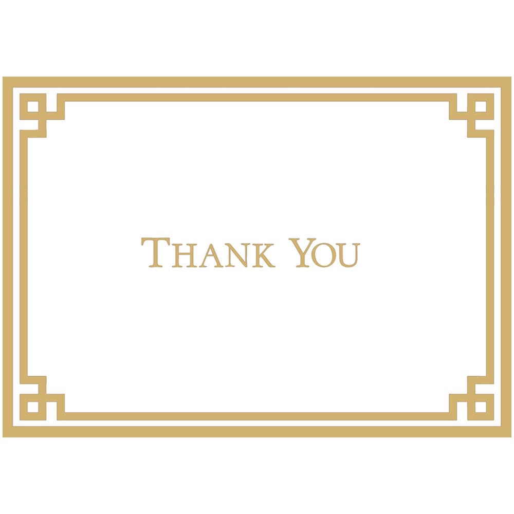 Caspari 85604 Rive Gauche Gold and White Thank You Notes - Boxed Set of 8