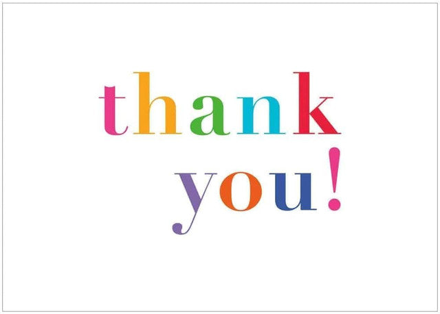 Caspari 93609 Colorful Thank You Notes - Boxed Set of 8