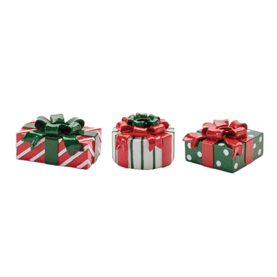 Melrose 97740 Christmas Package Taper Candle Holder - 3 Assorted