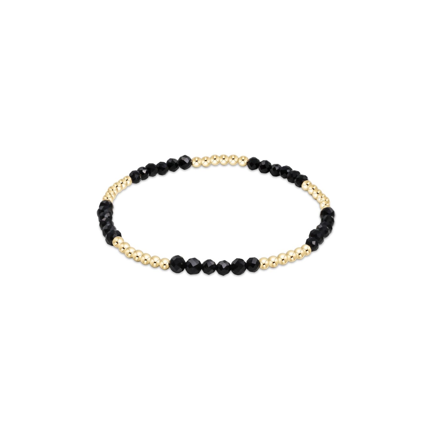 enewton BBLFP25FOX Blissful Pattern 2.5mm Bead Bracelet - Faceted Onyx