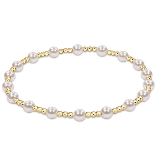 enewton BCLSINPPE4 Classic Sincerity Pattern 4mm Bead Bracelet - Pearl