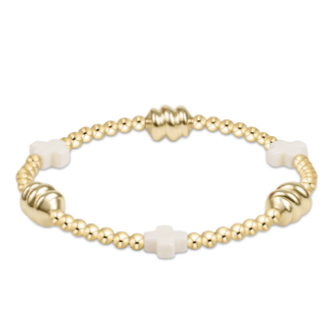 enewton BSCADG Signature Cross Admire Gold Pattern 3mm Bead Bracelet