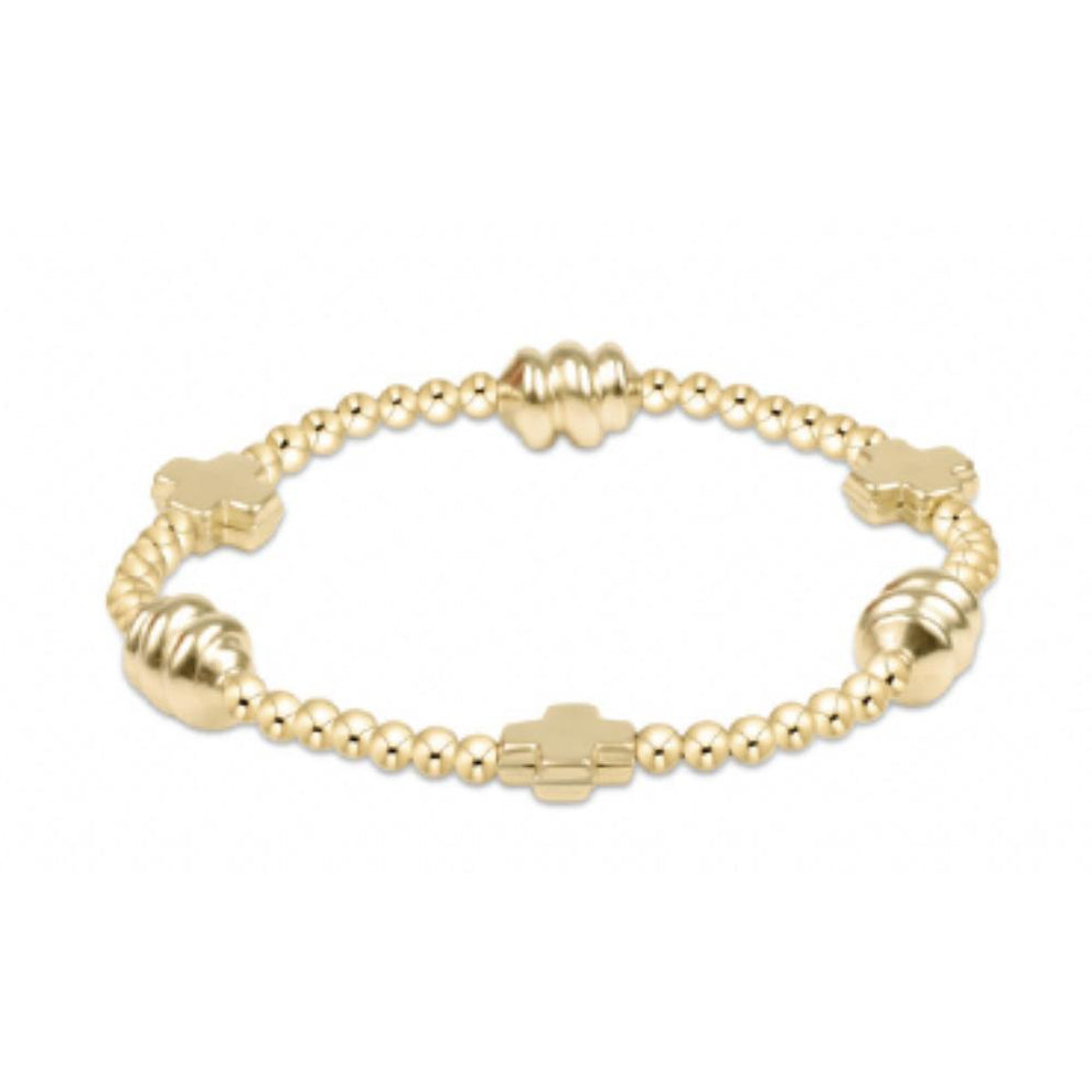 enewton BSCADG Signature Cross Admire Gold Pattern 3mm Bead Bracelet