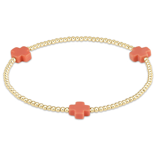 enewton BSCGP2 Signature Cross Gold Pattern 2mm Bead Bracelet