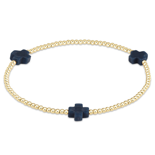 enewton BSCGP2 Signature Cross Gold Pattern 2mm Bead Bracelet
