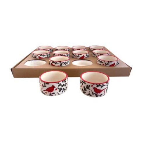 Special T Imports C25686 Ceramic Holiday Cardinal Ramekin - 3 Assorted