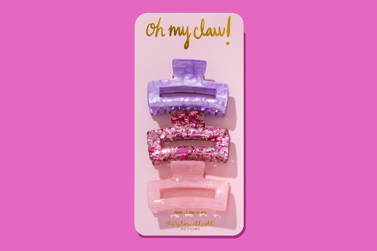 Taylor Elliott Designs CC-12 Claw Clip Trio - Pink Confetti