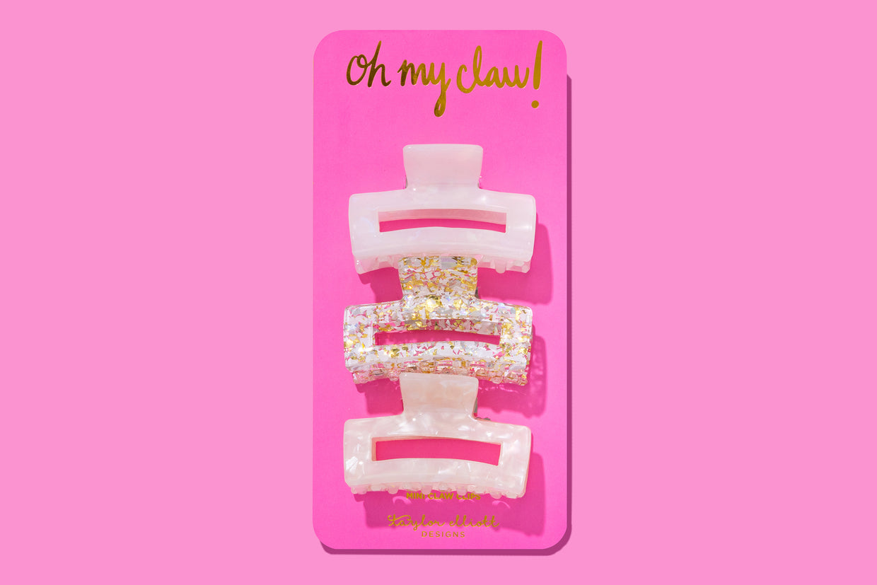 Taylor Elliott Designs CC-13 Claw Clip Trio - Pearl Confetti