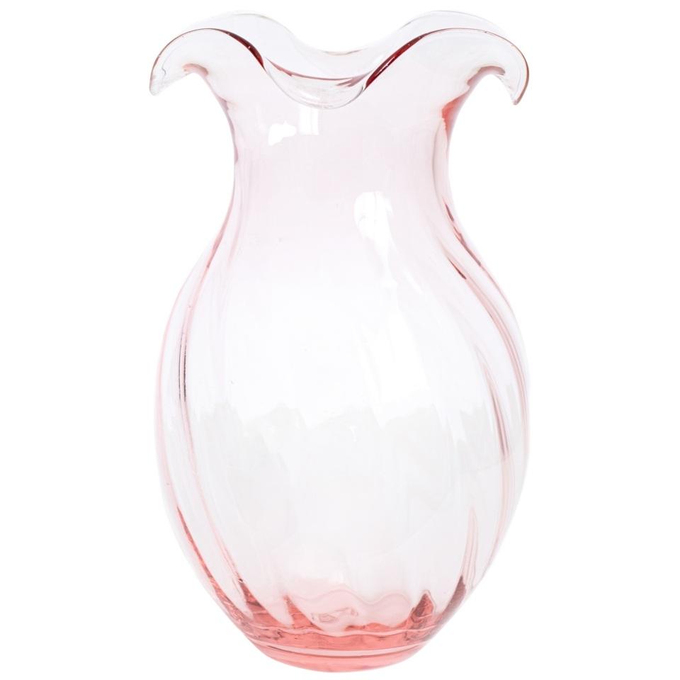 Vietri HBS-8579PI Pink Vertical Fluted Large Vase