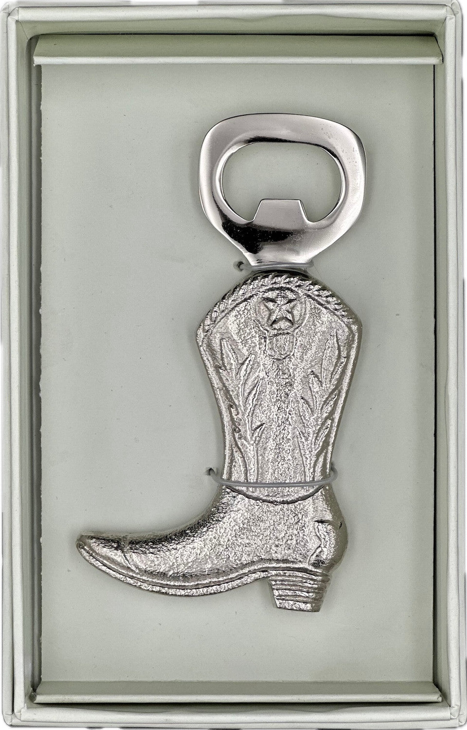 Saint Austin Company HC-0577 Silver Boot Bottle Opener w/Box