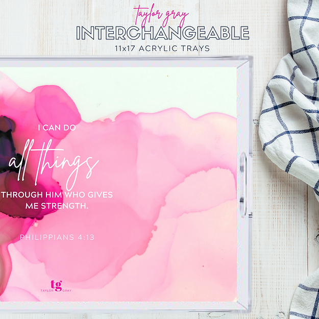 Taylor Gray INS08 11 x 17 Acrylic Tray Interchangeable Inserts My Rock Scripture - Set of 12